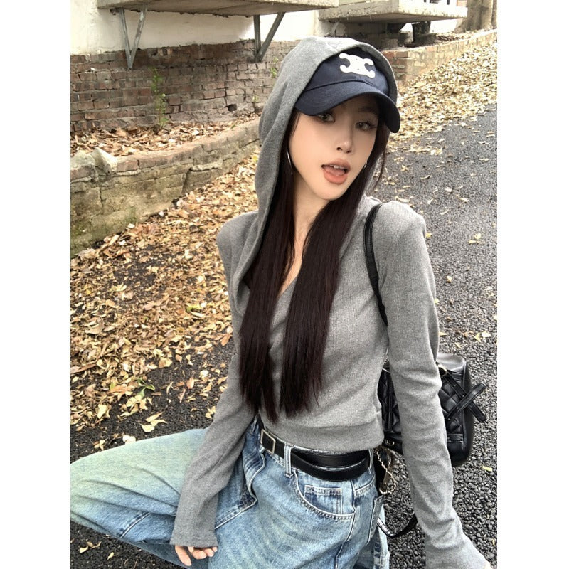 Kvinders casual hoodie med dyb halsudskæring Stilla