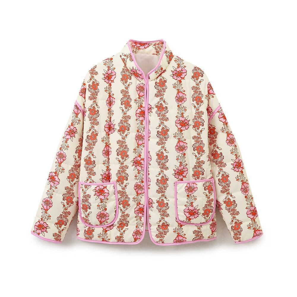 Femme Floral Steppet Komfortjakke Stilla