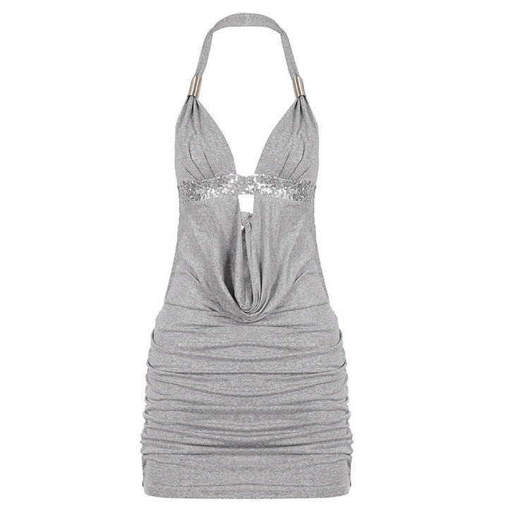 Damen Glamouröses und figurbetontes Strandkleid Skovae
