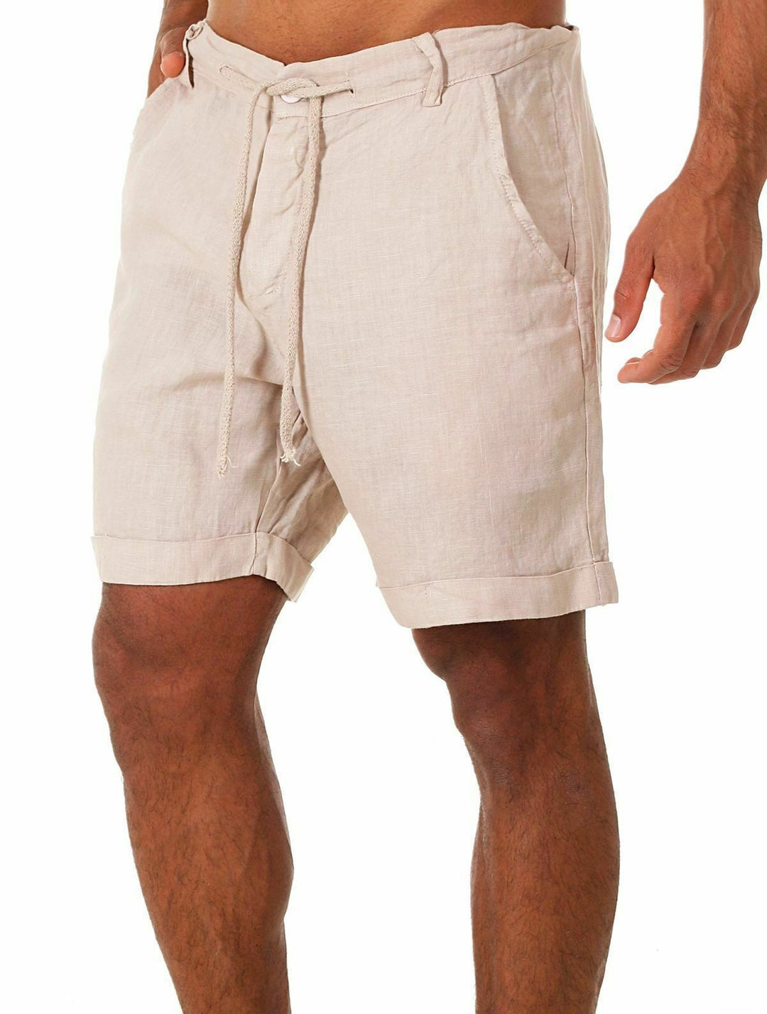 Herre afslappede linned korte shorts med justerbar talje og praktiske lommer Stilla