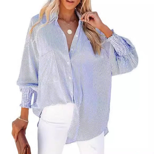 Dame over størrelse skjortebluse med raffineret foldedesign Stilla