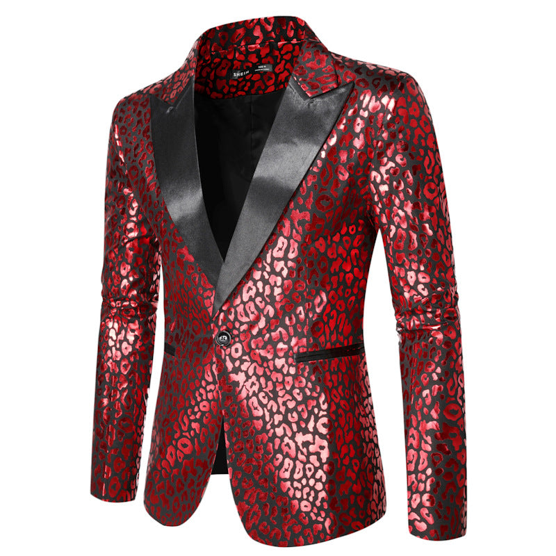 Stilfuld leopardprint-blazer til herrer Stilla