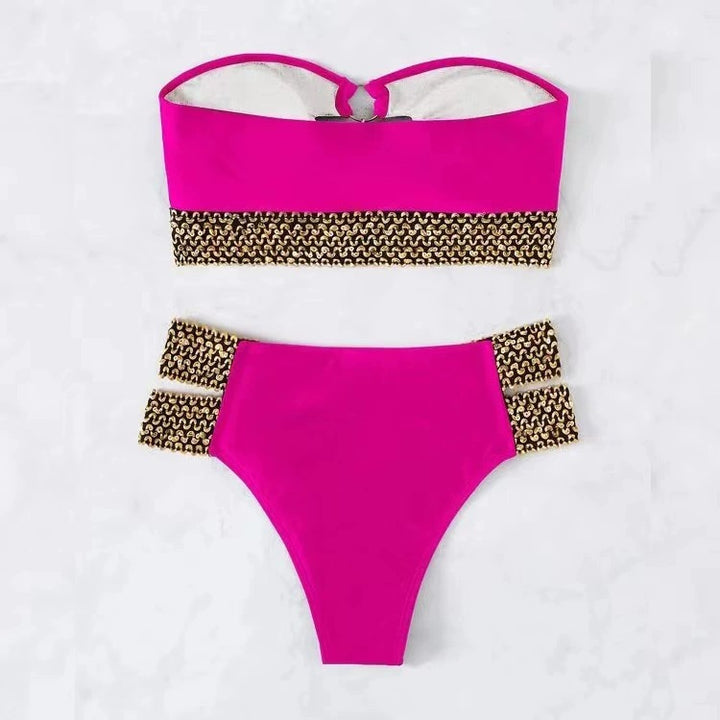 Dame Strapless Høj Talje Bikini Sæt Stilla 1750839995