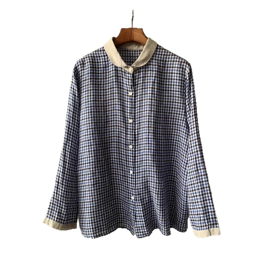 Femme Klassisk Ternet Button-Up Skjorte Stilla