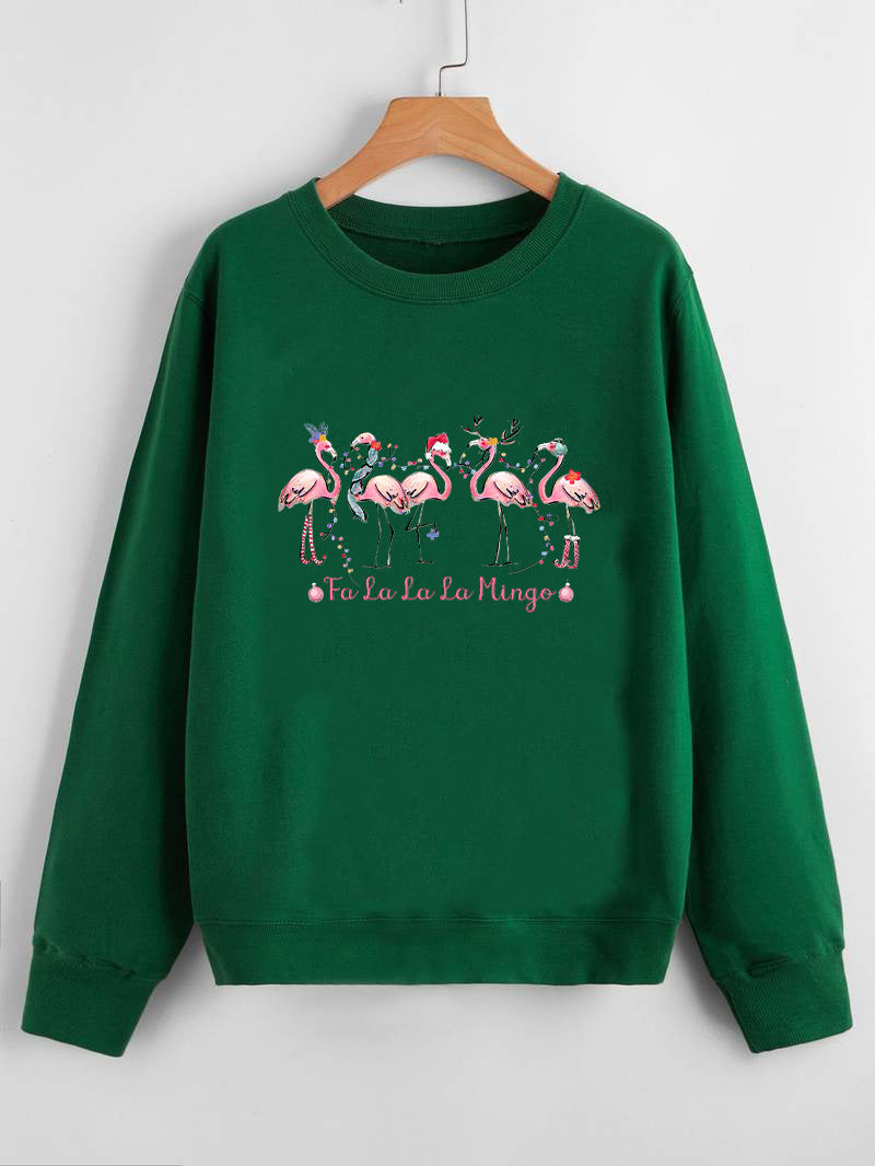 Dame sweatshirt med original flamingo motiv og afslappet snit Stilla