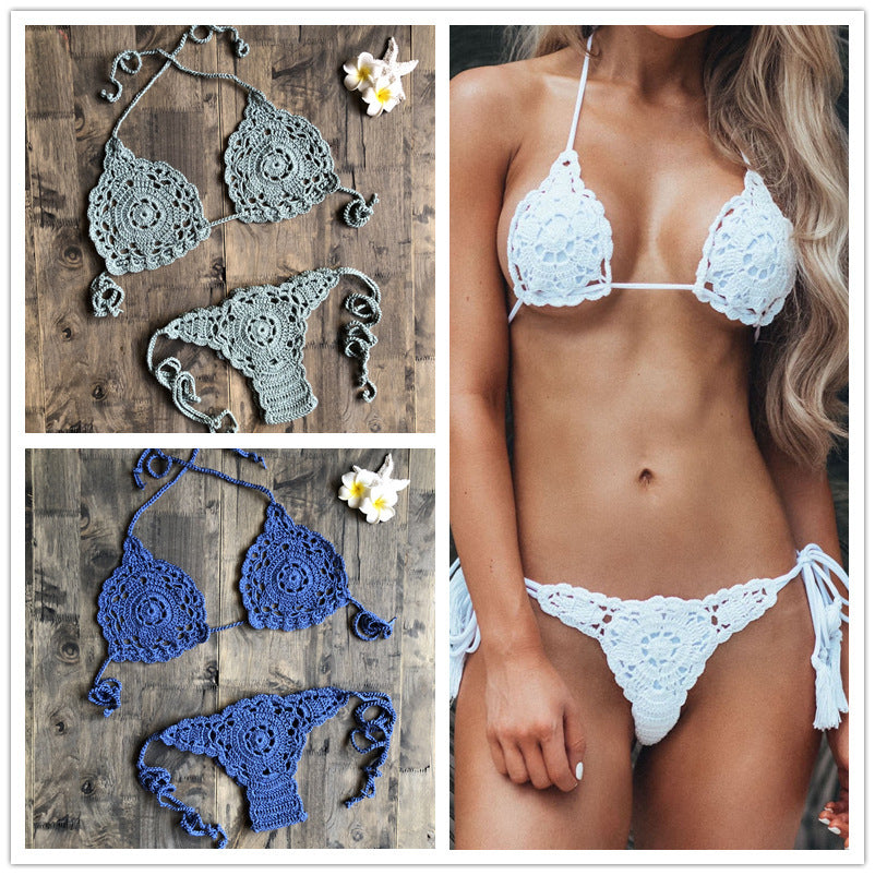 Dame Hæklet Bikini Sæt med detaljeret Mandala Mønster Stilla