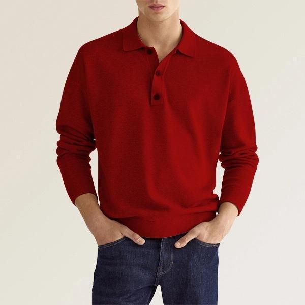 Herre polo T-shirt lavet af blødt strikstof med knaplukning og afslappet snit Stilla