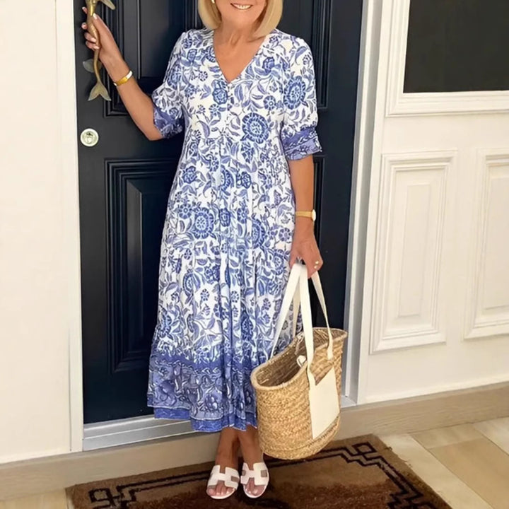 Dame Maxikjole med blomsterprint Stilla