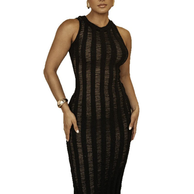 Dame Bodycon-kjole af fin netstruktur Stilla
