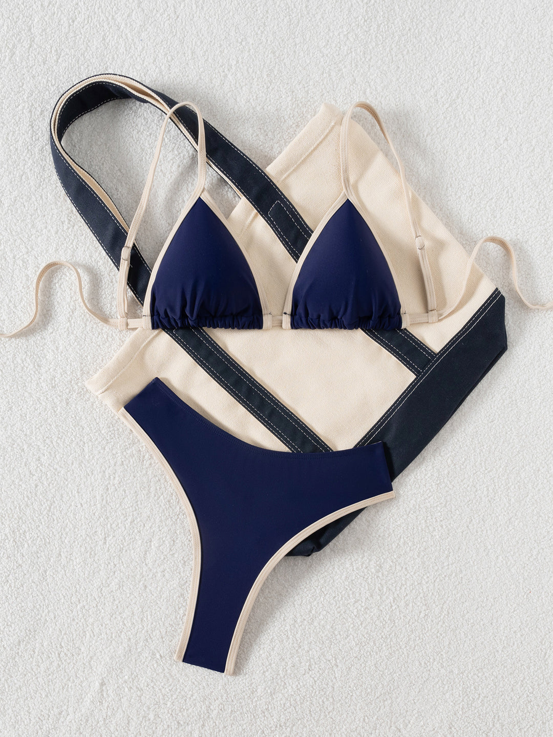 Dame triangel-bikini med legende palmeprint Skovae