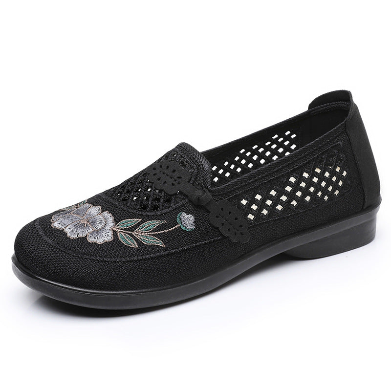 Dame Mode og åndbare Slip-On sko med blomsterbroderi Stilla