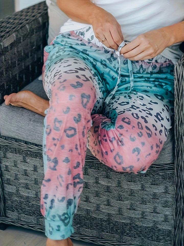 Dame behagelige fritidsshorts med leopardmønster Stilla