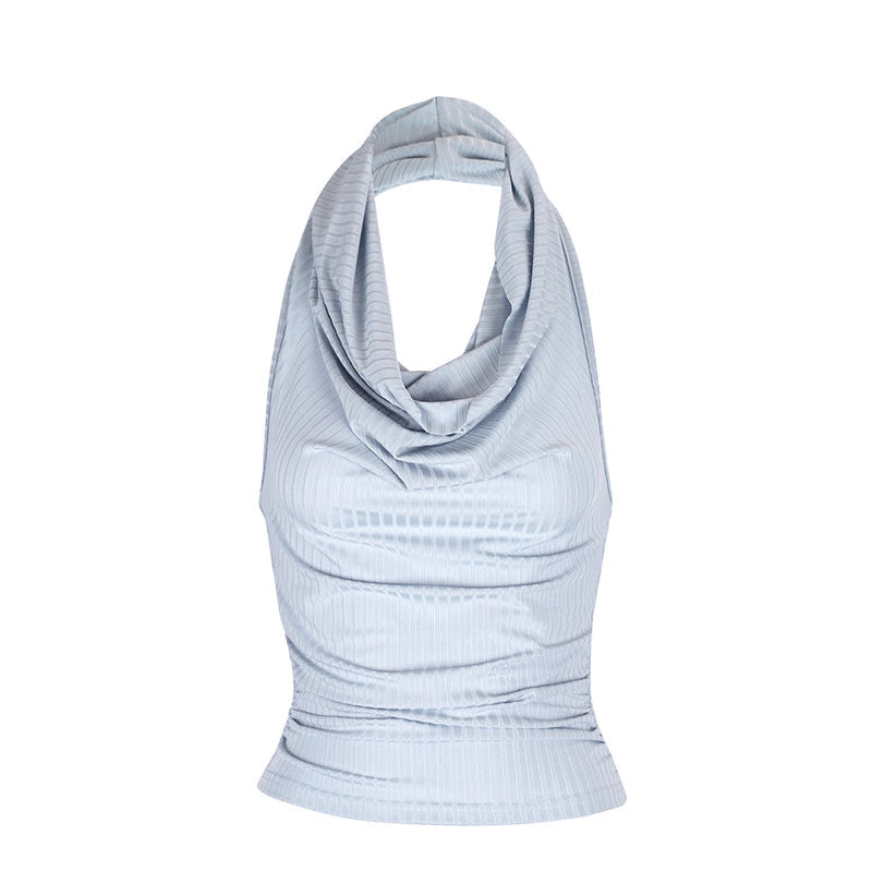 Dame Cowl-Neck Top med raffinerede rynkeeffekter Skovae