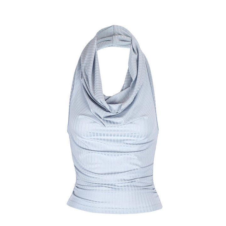 Dame Cowl-Neck Top med raffinerede rynkeeffekter Skovae