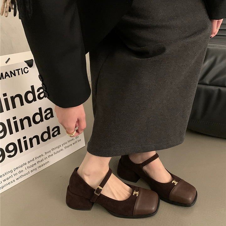 Dame elegante blokhæls Mary Jane sko Stilla