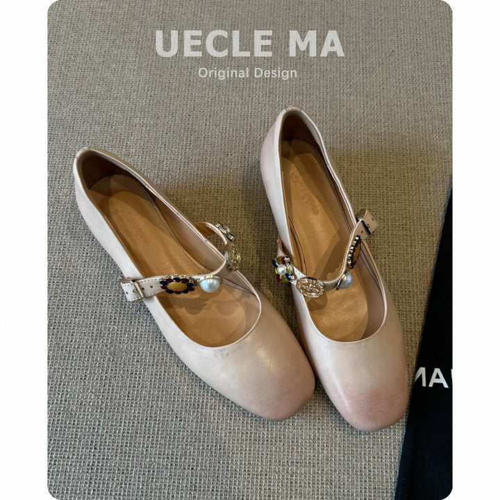 Damer elegante Mary Jane Loafers med dekorativ rem Stilla
