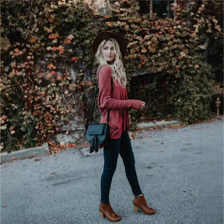 Dame oversized strikpullover Stilla