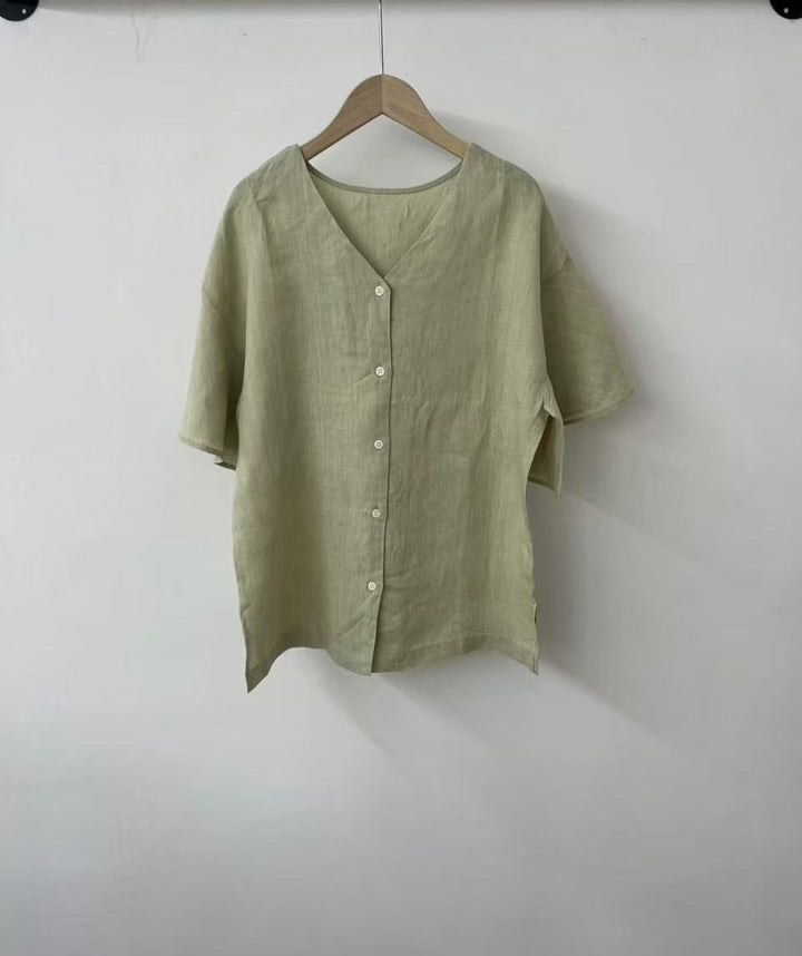 Femme Relaxed Fit Button-Up Linned skjorte Stilla