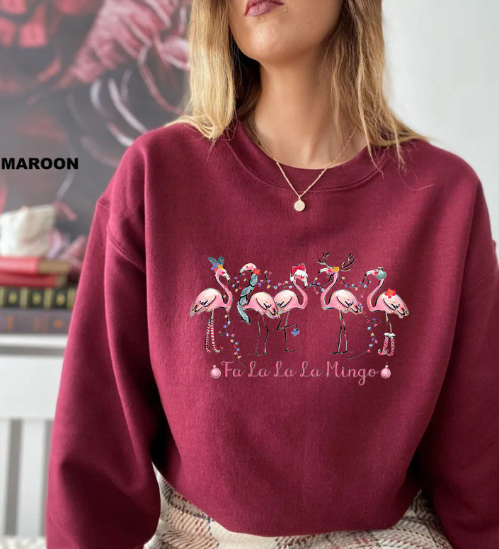 Dame sweatshirt med original flamingo motiv og afslappet snit Stilla