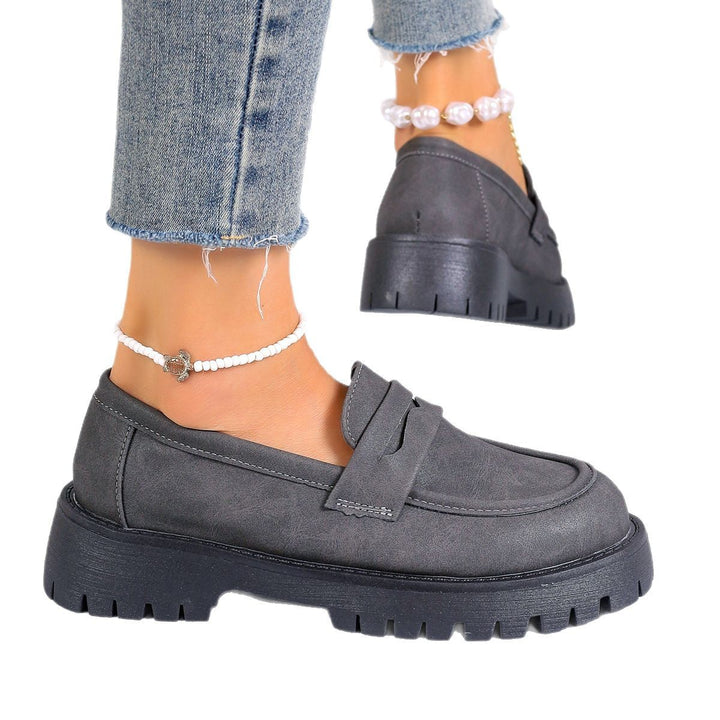 Dame Chunky Loafers med høj kvalitet læder-overflade og skridsikker profileret sål Stilla