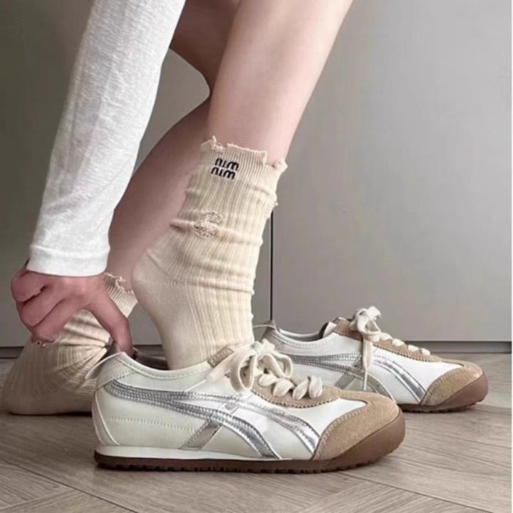 Dame Sneakers i klassisk retro-stil med åndbart overmateriale kombination Stilla