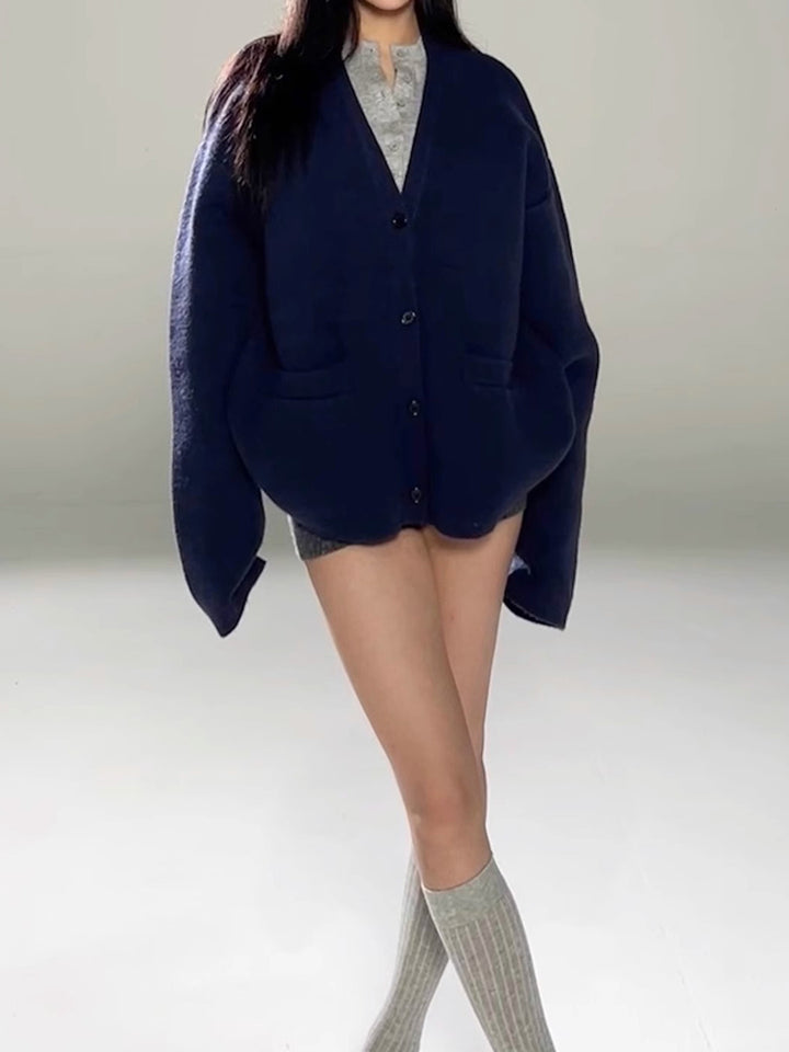 Damer Behagelig Oversized Strikfrakke Stilla