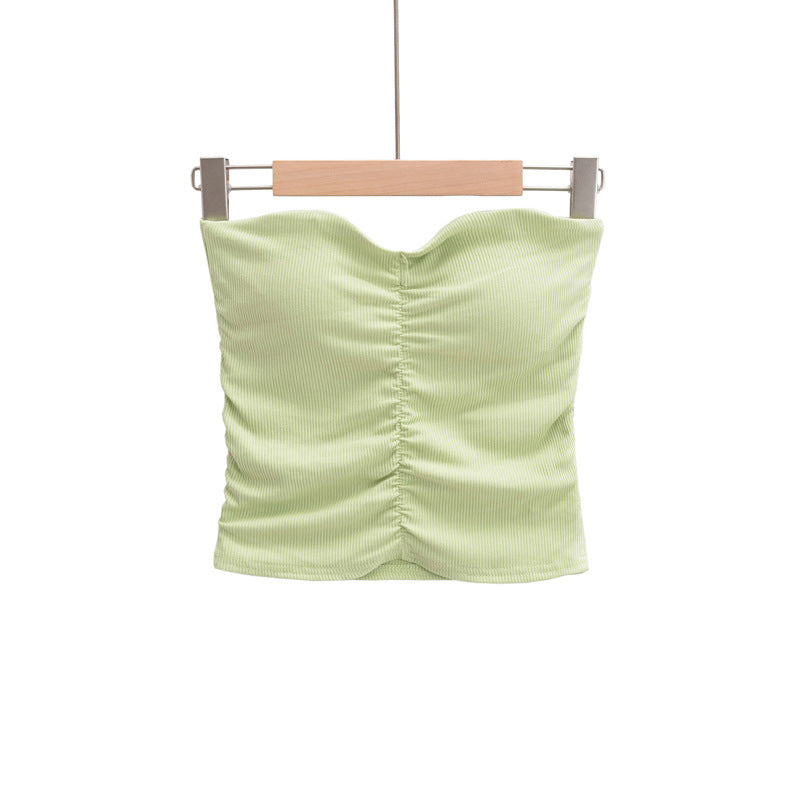 Dame Crop-Top med hjerteformet udskæring og struktureret materiale Stilla