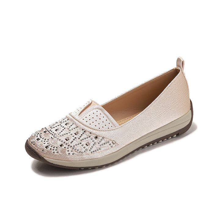 Dame Slip-On Ballerinaer med glitrende accenter og behagelig elastik Stilla