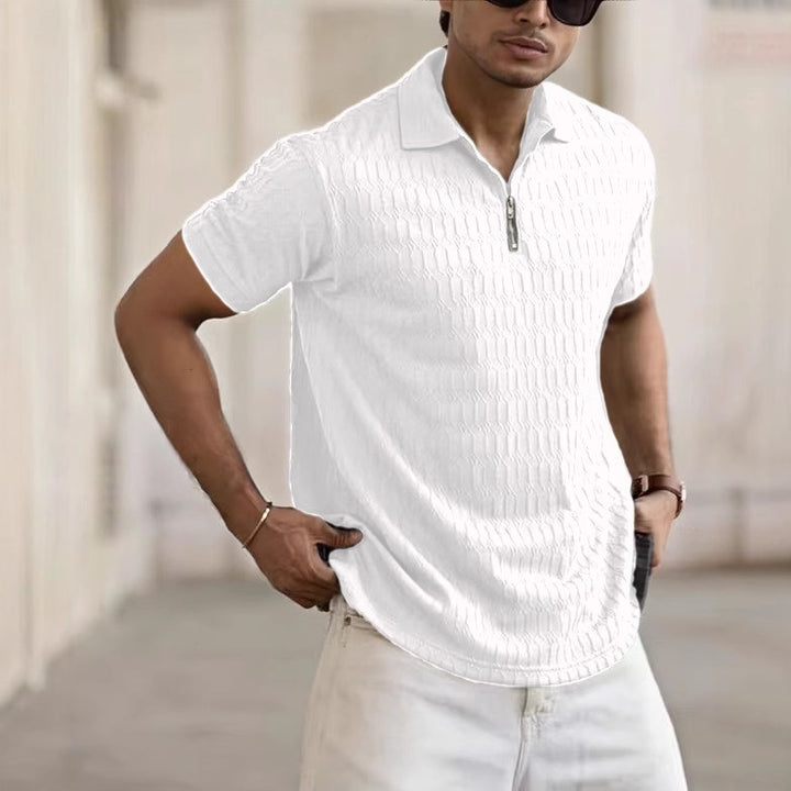 Herrer Struktur Polo Shirt Stilla