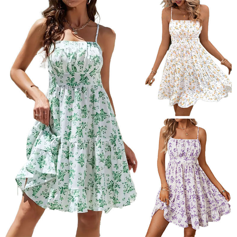 Dame sommerkjole med blomsterprint Stilla