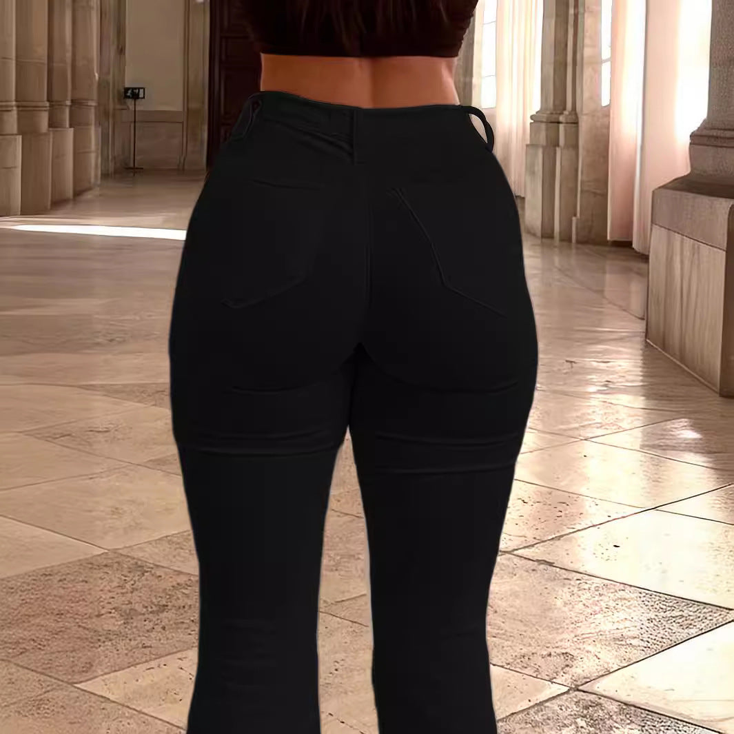 Dame Bootcut Jeans med høj talje og figursyet snit Stilla