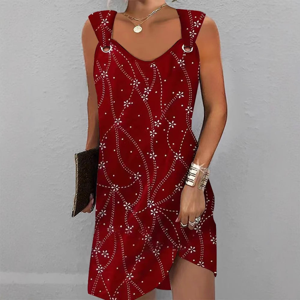 Dame fritidskjole med dekorativ blomstertryk og elegant snit Stilla