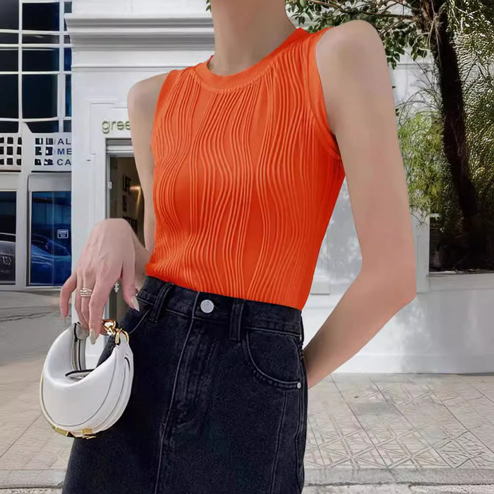 Dame tanktop med struktureret ribdesign og elegant snit Stilla