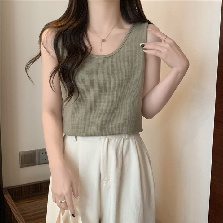 Femme Sleek Cropped Tanktop med struktureret stof Stilla