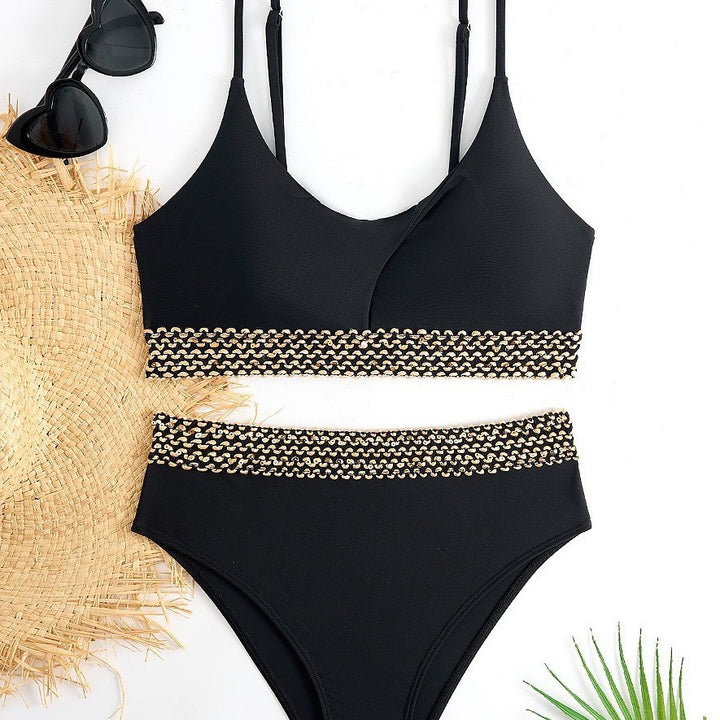 Dame bikinier med trendy knude-design og bred taljeelastik Stilla