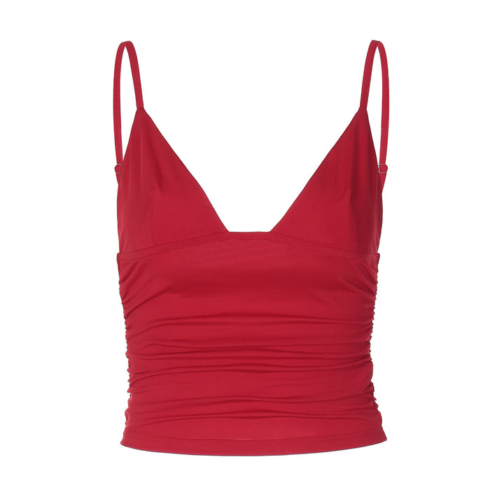 Dame Crop-Top med asymmetrisk snit og tætsiddende silhuet Skovae
