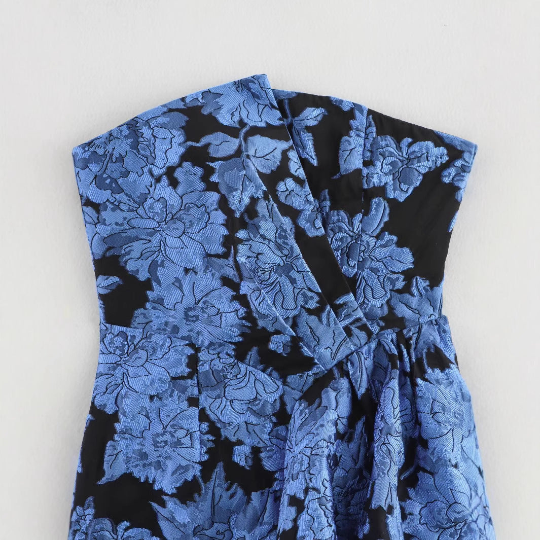 Femme Asymmetrisk Floral Wickel-Mini-Kjole Stilla