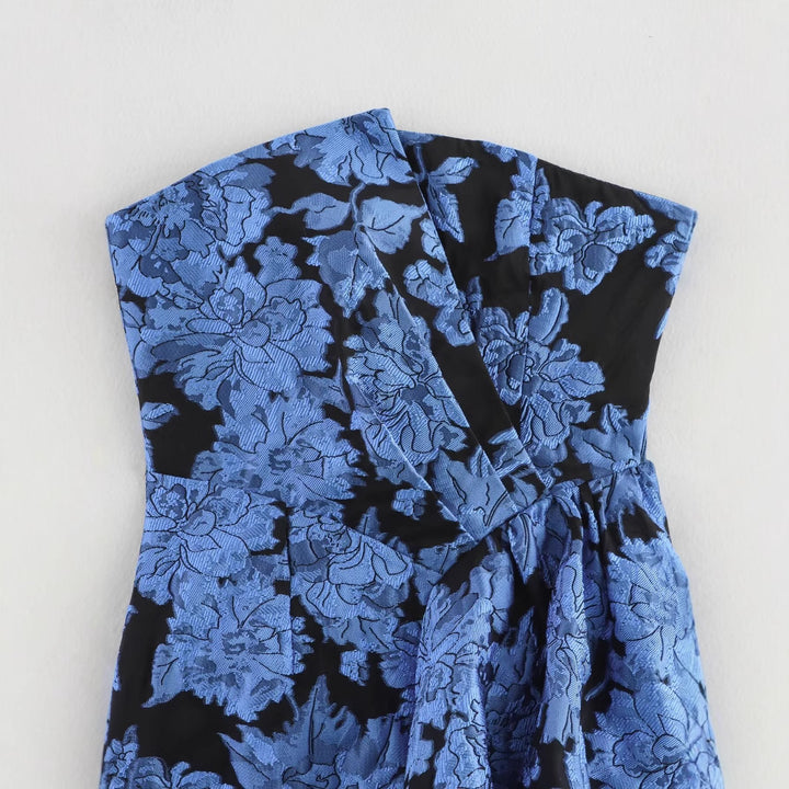 Femme Asymmetrisk Floral Wickel-Mini-Kjole Stilla