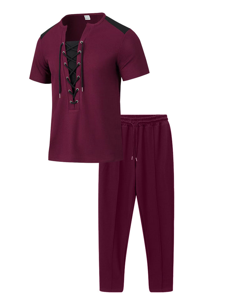 Herrer Sporty fritids-sæt lavet af åndbart materiale med trendy snøredesign Stilla
