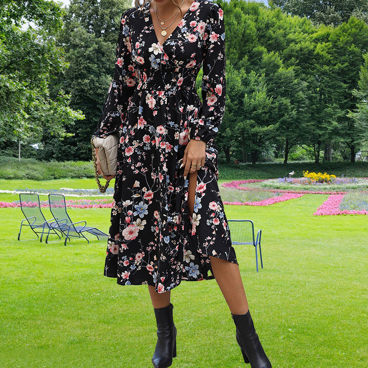 Dame blomstertryk maxikjole Stilla