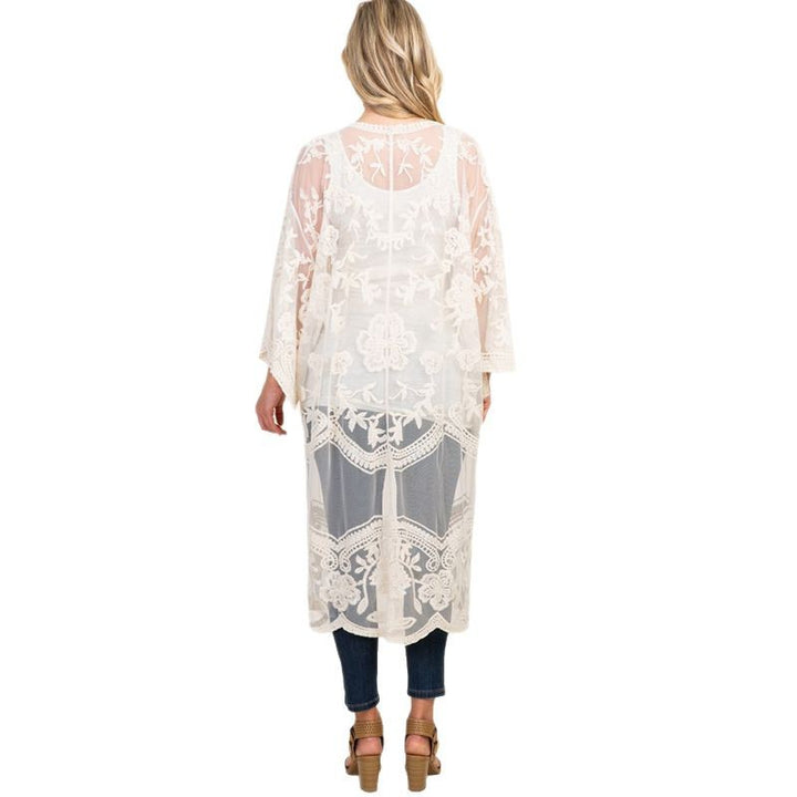 Dame spidstunika i afslappet oversized-snit med blomsterdetaljer Stilla