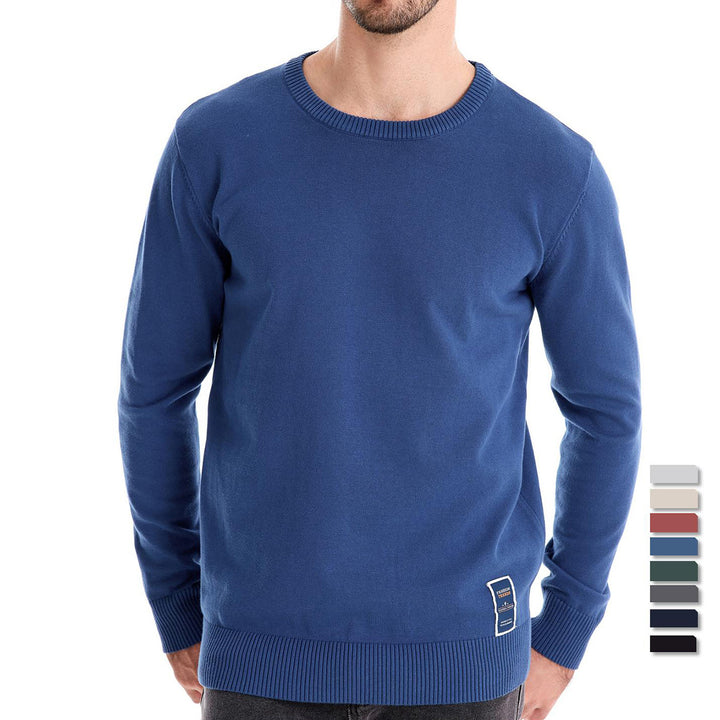 Herre klassisk rundhalset sweater lavet af høj kvalitet bomuld Stilla
