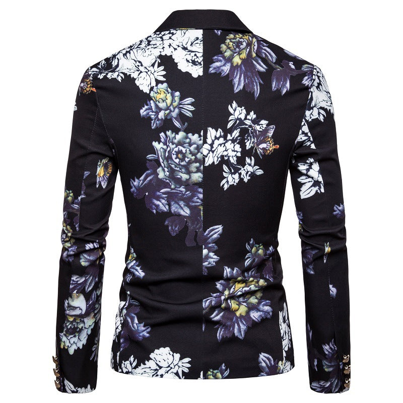 Herre elegant blazer med floral design Stilla