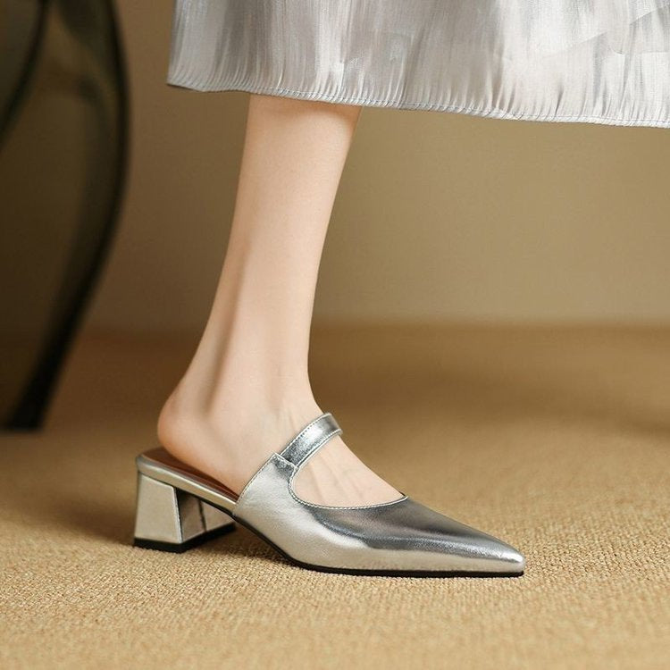 Dame elegante Slingback-pumps med glitrende afslutning Stilla
