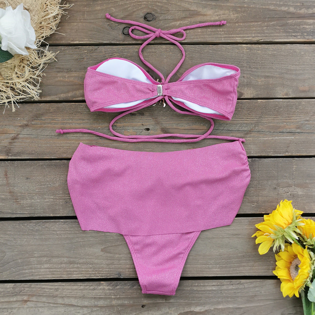 Dame bikini sæt med funklende design og elegant smykkepunktum Stilla