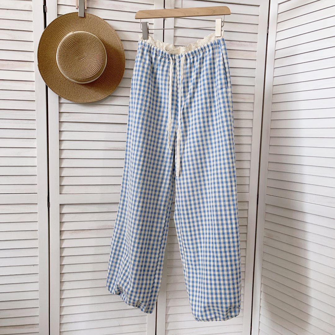 Femme Relaxed Fit Gingham Lounge Bukser Stilla