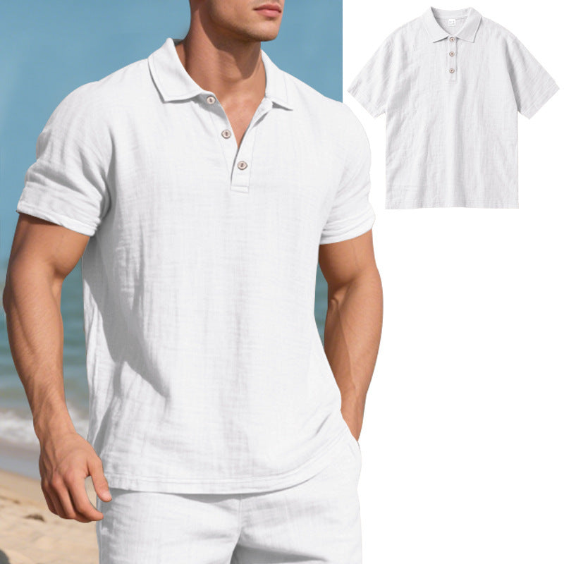 Herrer afslappet Polo-shirt med struktureret design Stilla