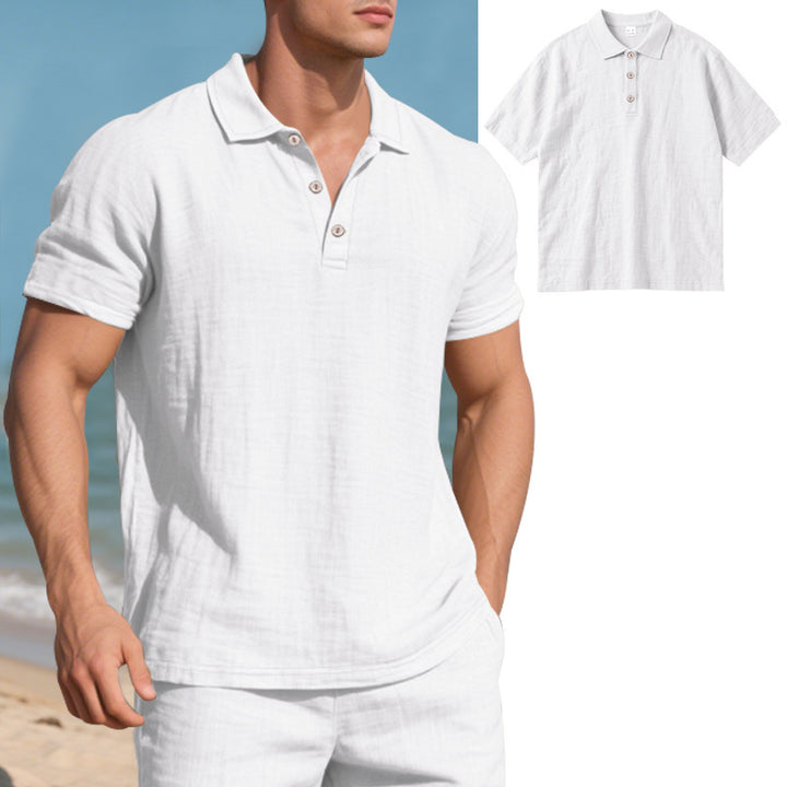 Herrer afslappet Polo-shirt med struktureret design Stilla
