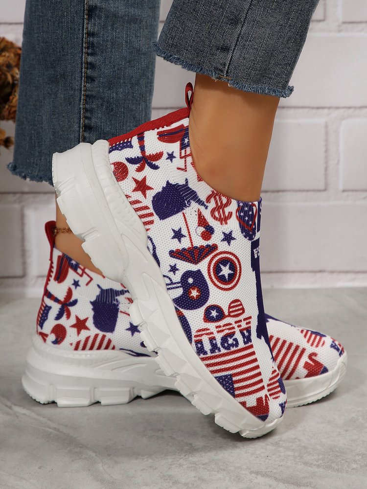 Dame Sporty Sneakers med blomsterprint og elastisk design Stilla