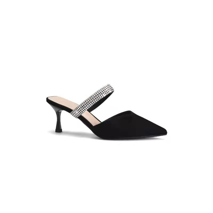 Dame elegante Slingback-hæle med rhinestones rem Stilla